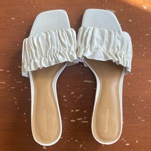 Reformation Shereen Ruched Block Heel Mule